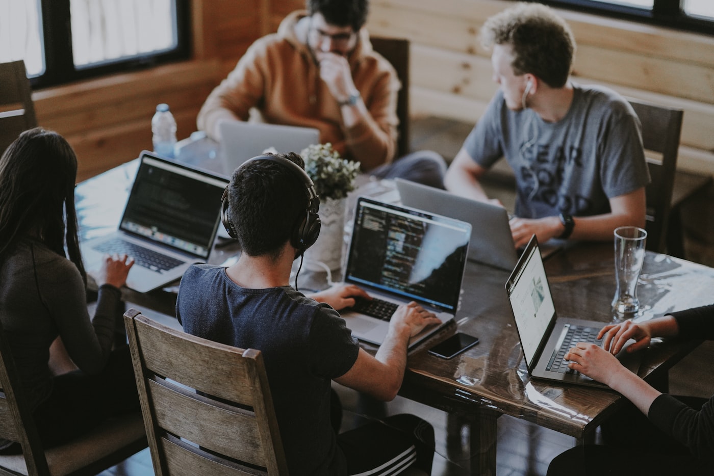 Sample photo: team collaborating in the office